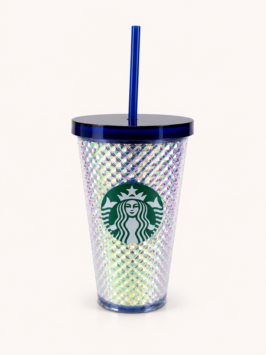 Starbucks Becher Cold Cup Tumbler mit Trinkhalm Diamonds Blue 16oz / 473ML