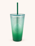 Starbucks Becher Cold Cup Tumbler mit Trinkhalm Man-Made Grid Green 16oz / 473ML